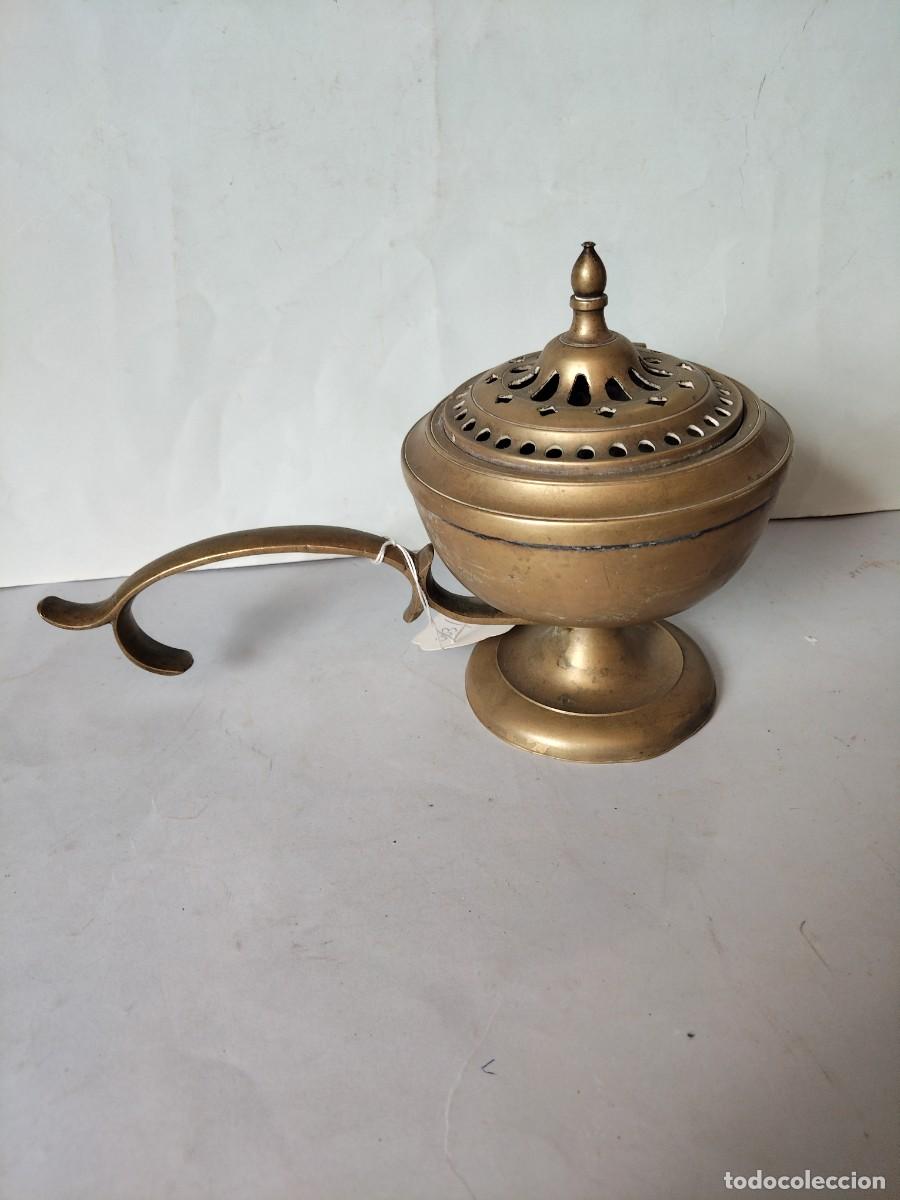 Antig&uuml;edades: Incensario quemador antiguo S. XIX De bronce