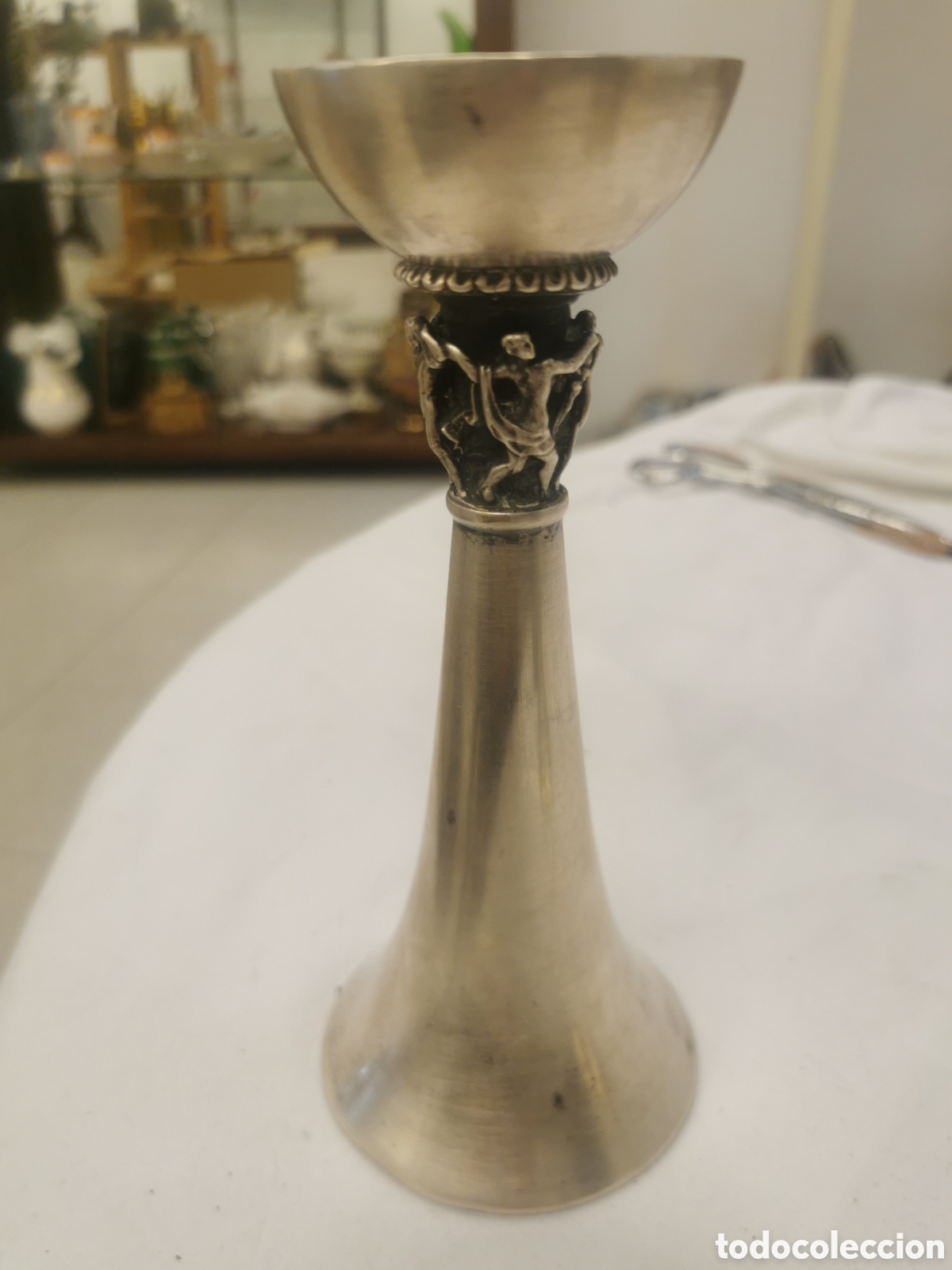 Antig&uuml;edades: Pareja de candelabros plata de ley contraste 925. Peso total 210 gr apox
