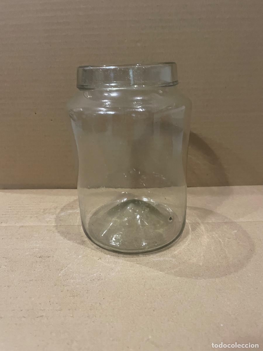 Antig&uuml;edades: ANTIGUA TARRO DE CRISTAL SOPLADO CATALAN - 18X12,5 CM. ESTADO EL QUE SE VE EN LAS IMAGENES