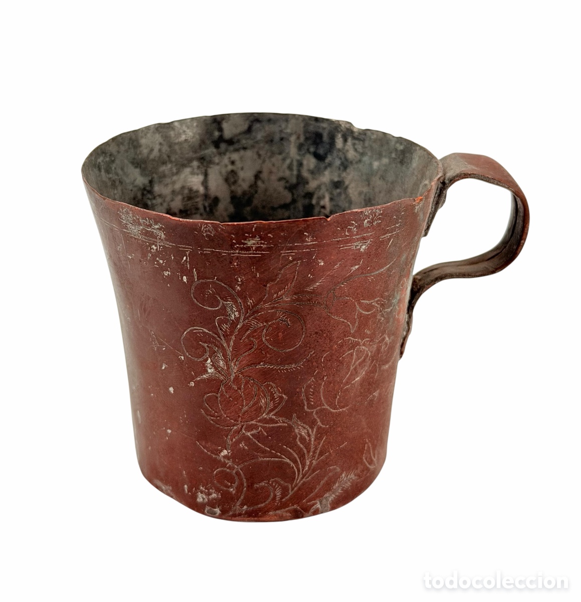Antiques: Antiguo Vaso de Cobre Siglo XIX