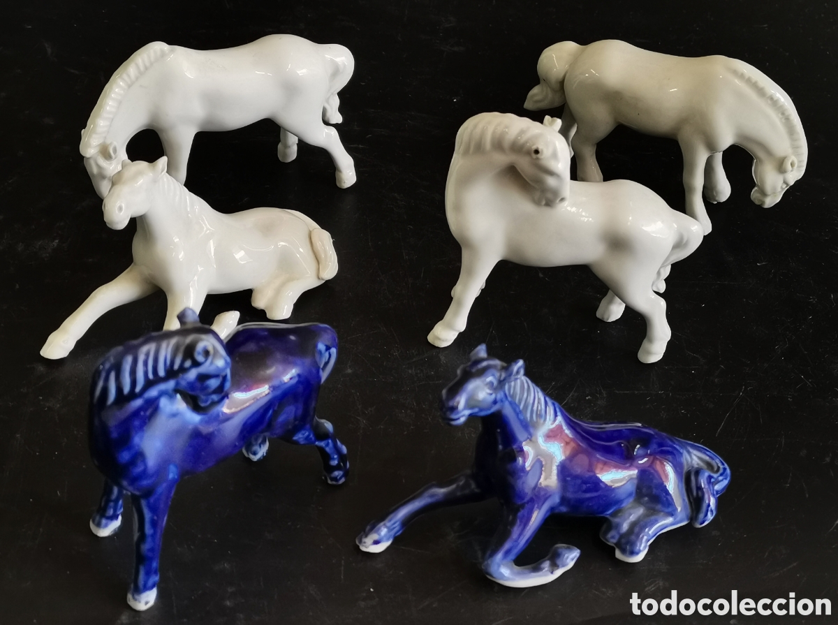Antiques: CONJUNTO DE CABALLOS ANTIGUOS DE CER&Aacute;MICA ORIENTAL