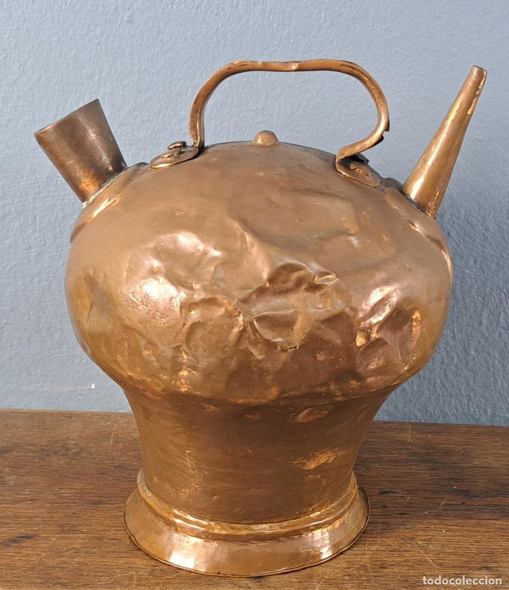Antig&uuml;edades: Antiguo botijo de cobre, siglo XIX