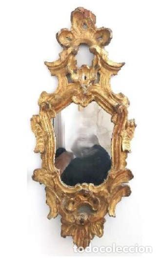 Antig&uuml;edades: Cornucopia madera tallada - pan de oro - s XIX