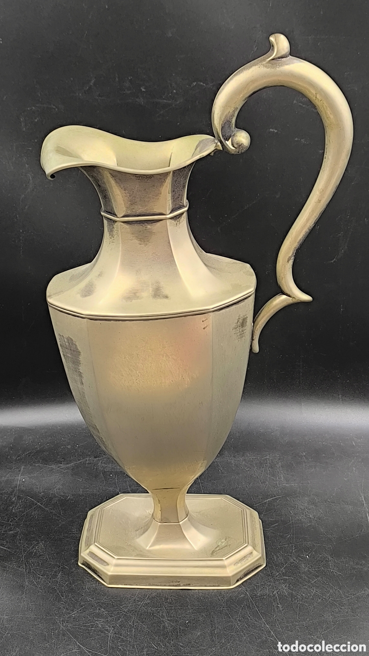 Antig&uuml;edades: Jarra Alpadur estilo Art Nouveau / modernista en metal plateado &ndash; 37 cm