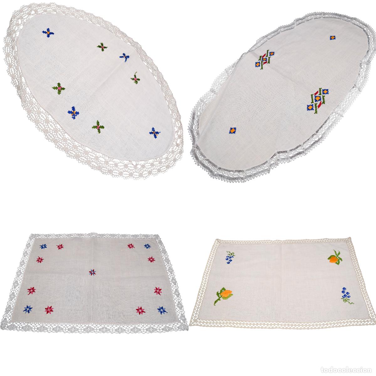 Oggetti Antichi: Antiguos tapetes de lino, encajes y bordados a mano (5)