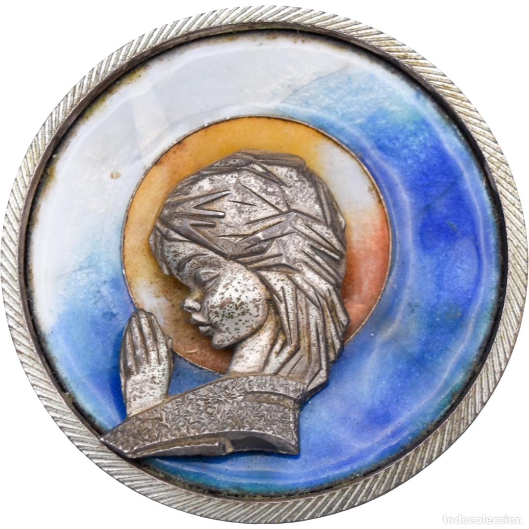 Antiques: Imagen Virgen - Plata y esmalte