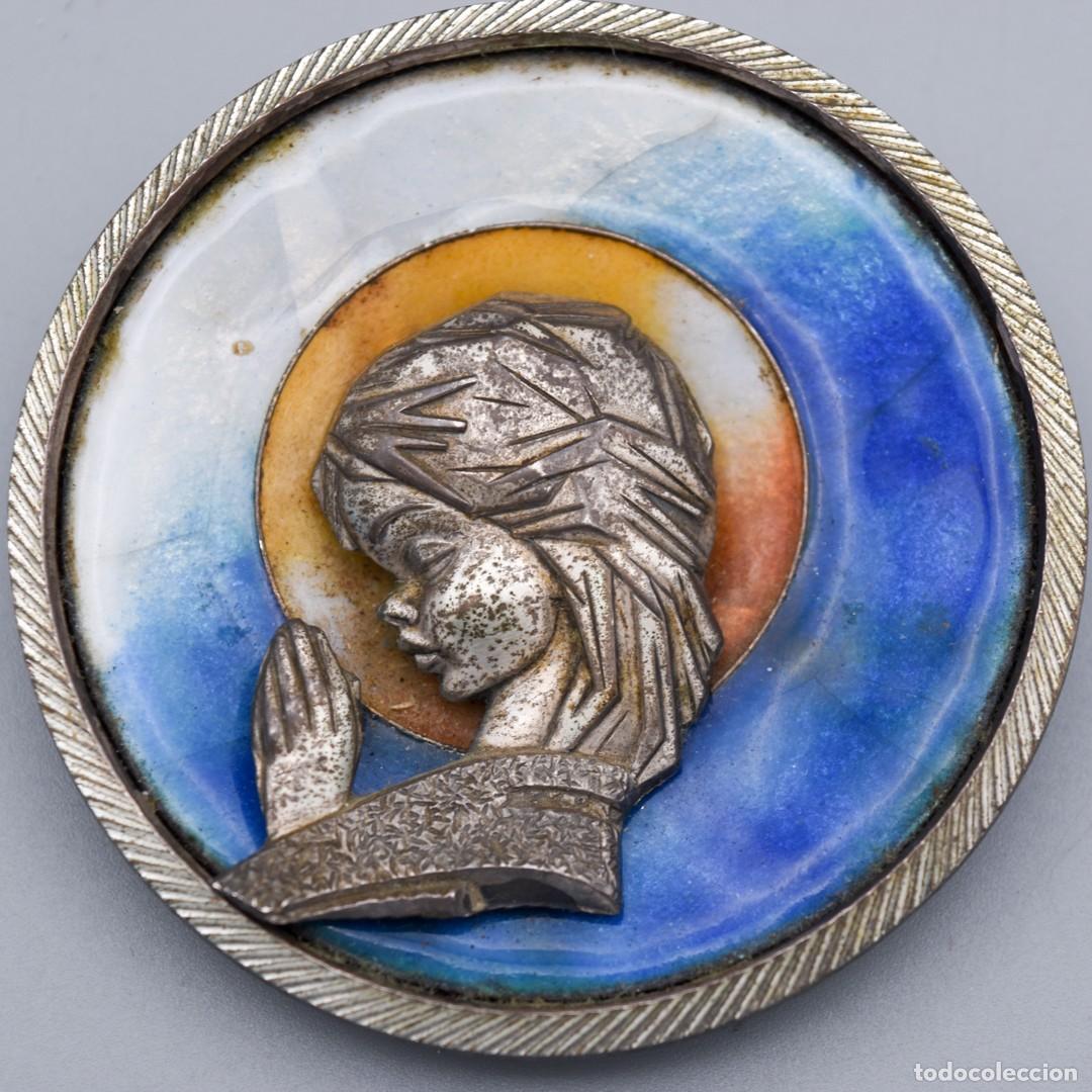 Antig&uuml;edades: Imagen Virgen - Plata y esmalte - Foto 3