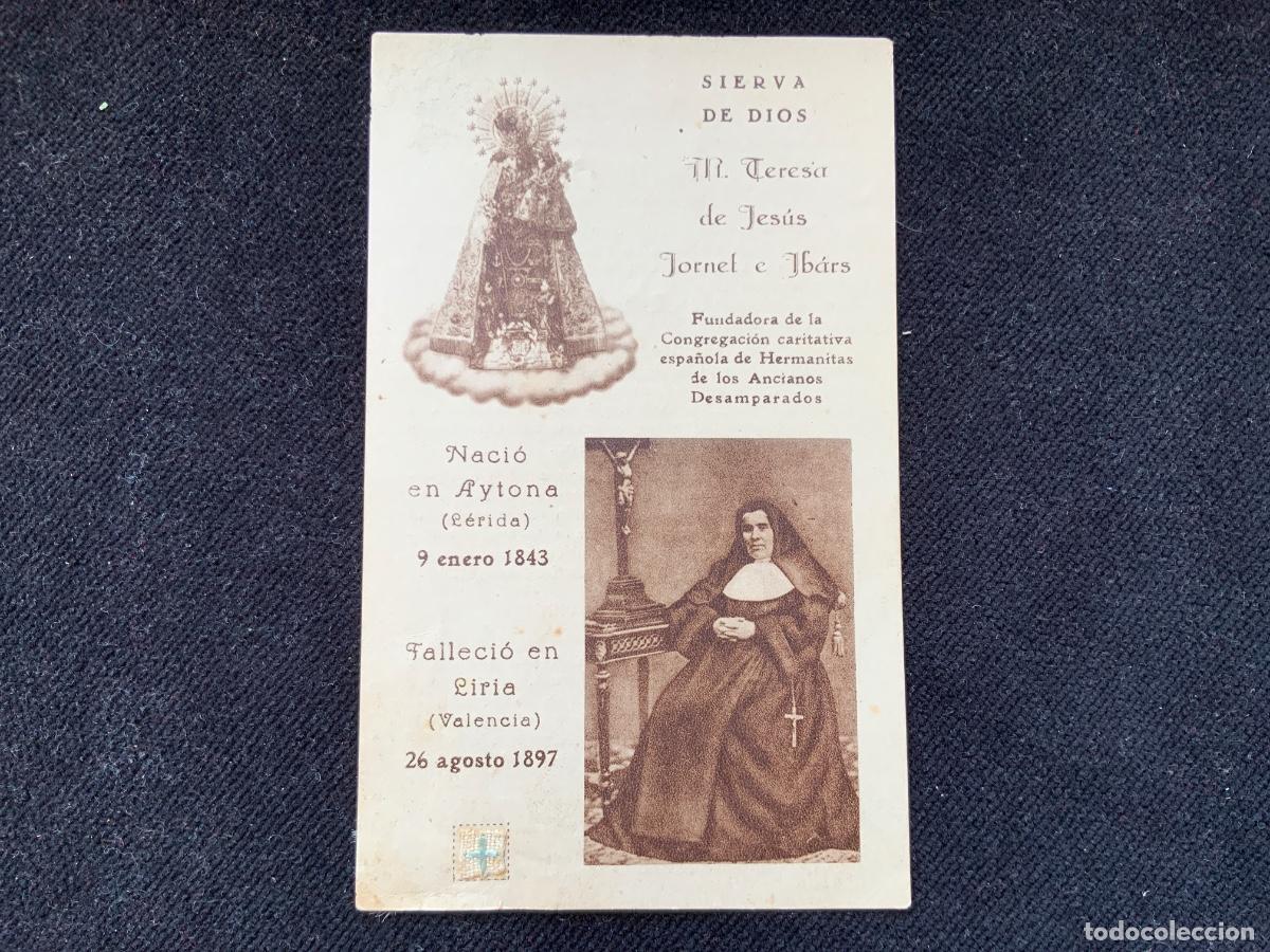 Antig&uuml;edades: M. Teresa de Jes&uacute;s Jornet e Ibars - Aytona 09.01.1843 - Liria 26.08.1897 - Estampa con Reliquia