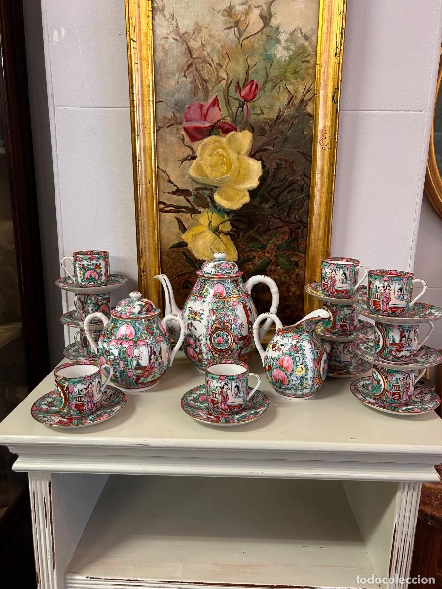 Antig&uuml;edades: Juego de caf&eacute; porcelana Macao
