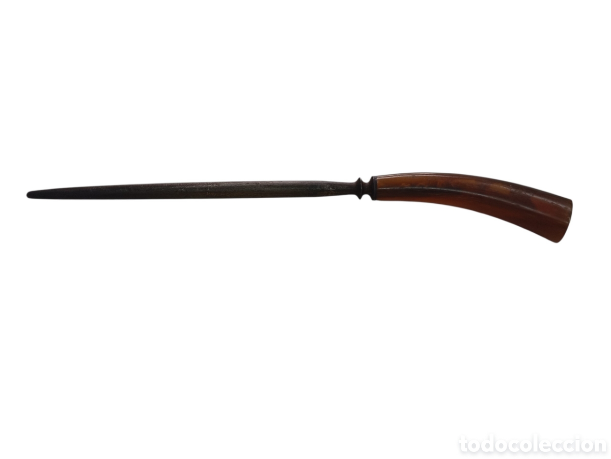 Antiques: CHAIRA AFILAR CUCHILLOS NAVAJAS armas blancas afilador mango cuerno 33 cm