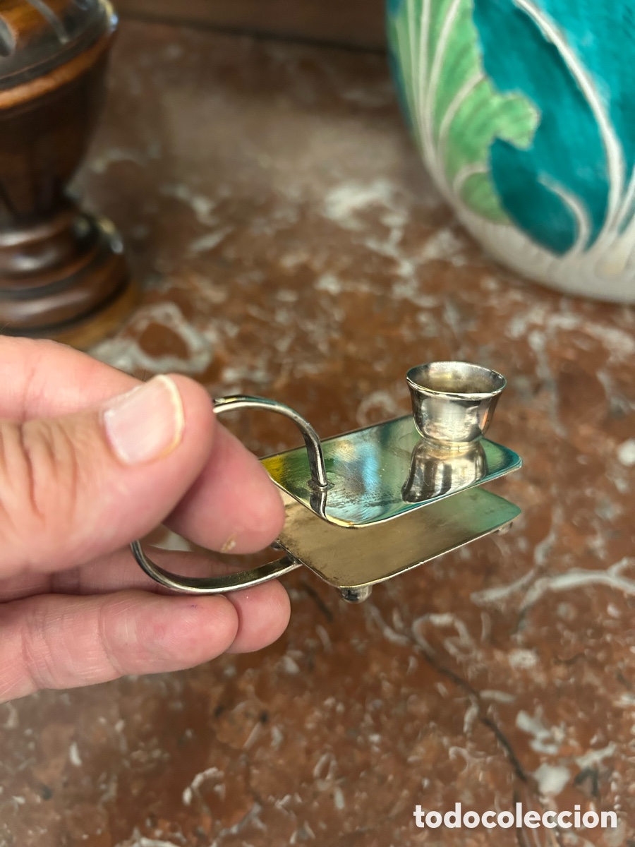 Antig&uuml;edades: Palmatoria de plata en miniatura