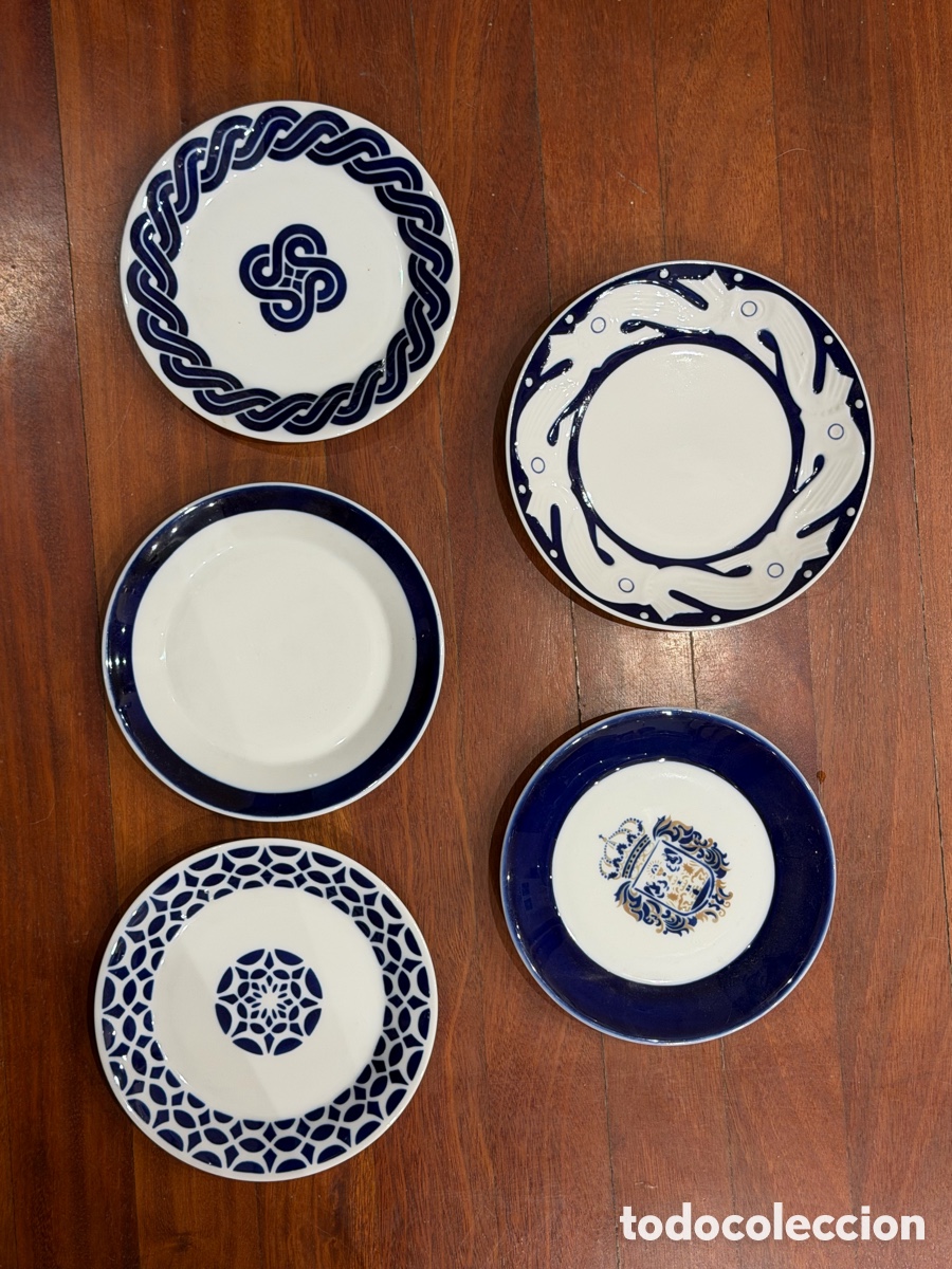 Antig&uuml;edades: Lote 5 Platos Postre/Pan SARGADELOS - Modelos Ic&oacute;nicos (Paxarica, Castro...)