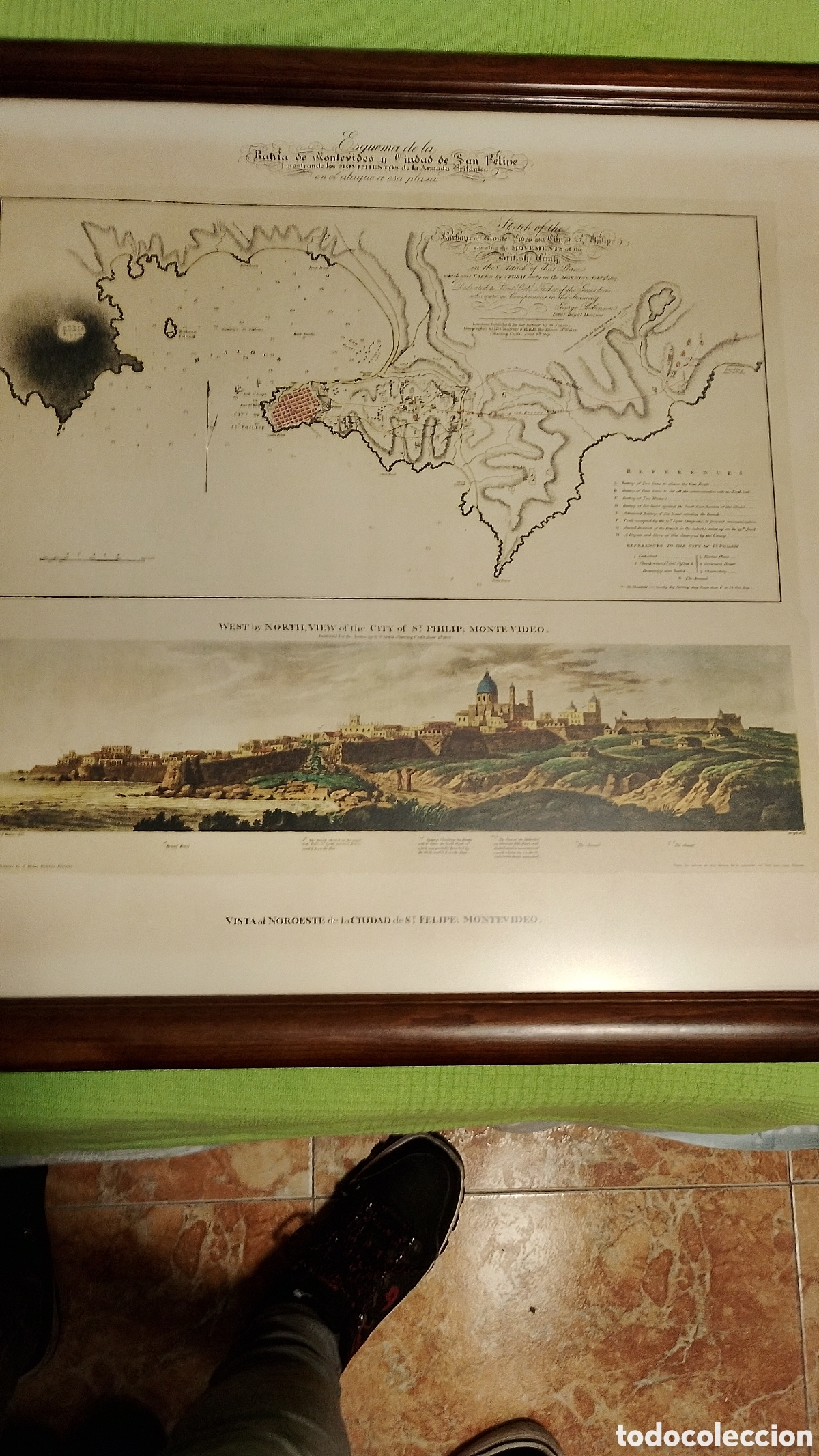 Antig&uuml;edades: Mapa de la bah&iacute;a de Montevideo y ciudad de san felipe 1807