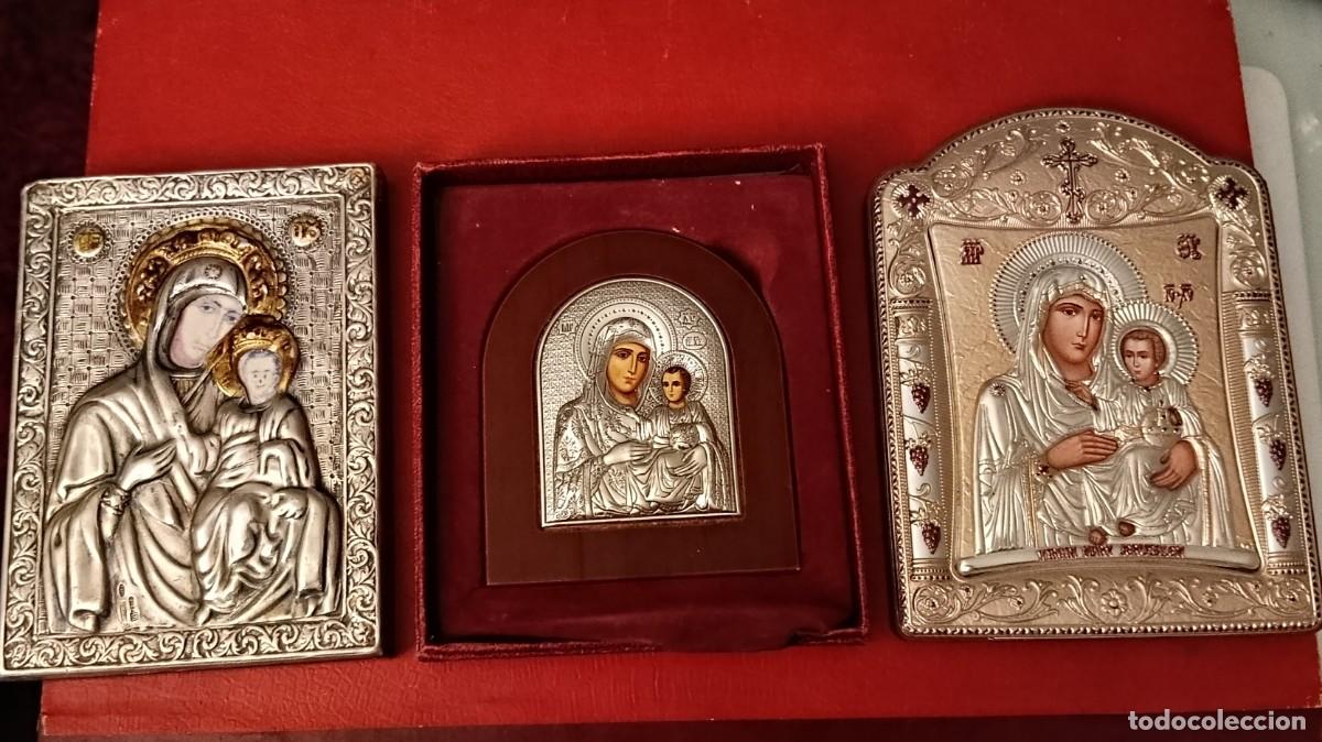 Antiguidades: Tres iconos , certificados religiosos buen estado