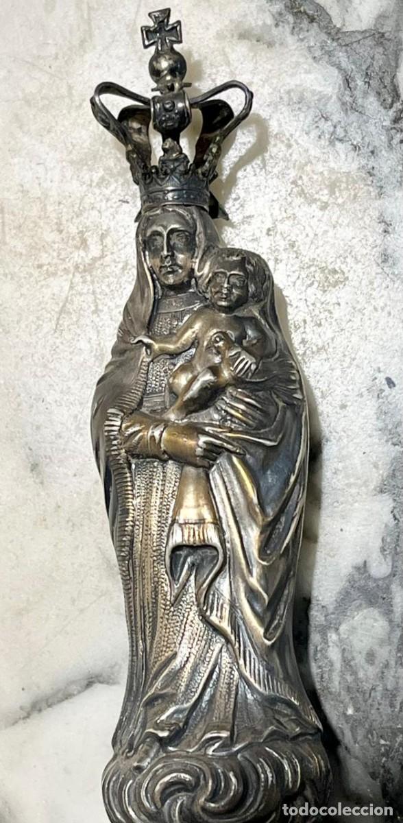 Antig&uuml;edades: Figura de la Virgen del Pilar en plata ,realizada por los Hermanos Faci ,Espa&ntilde;a.