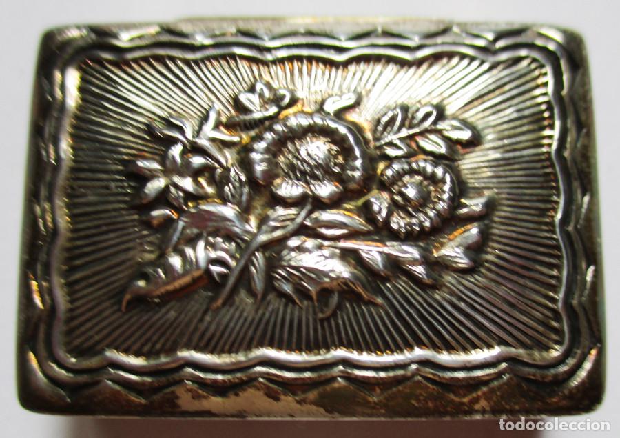 Antiguidades: CAJA-PASTILLERO DE PLATA - RECTANGULAR - N&ordm; 09 - PATINA