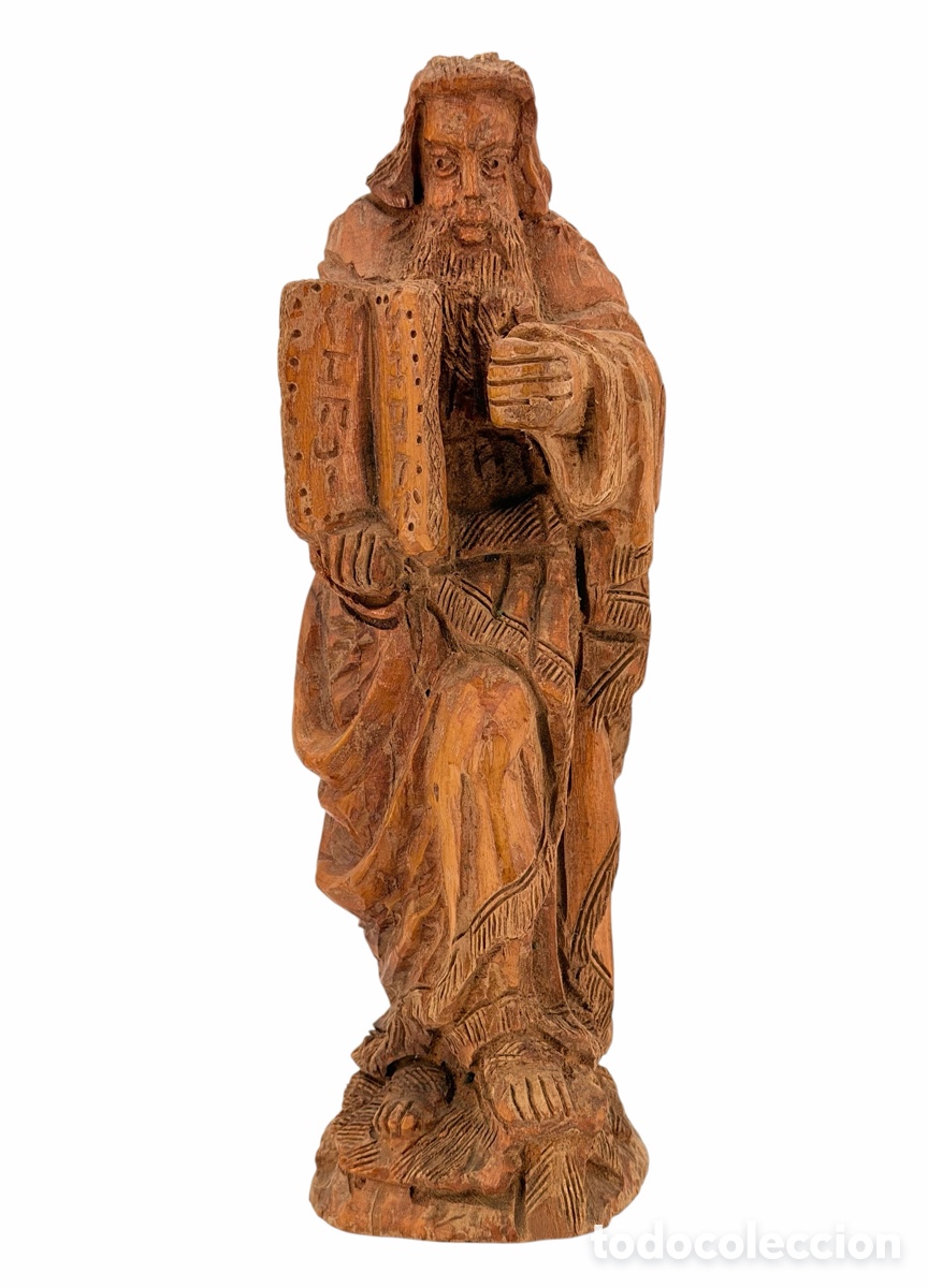 Antig&uuml;edades: Figura San Pedro Tallada en Madera de Olivo