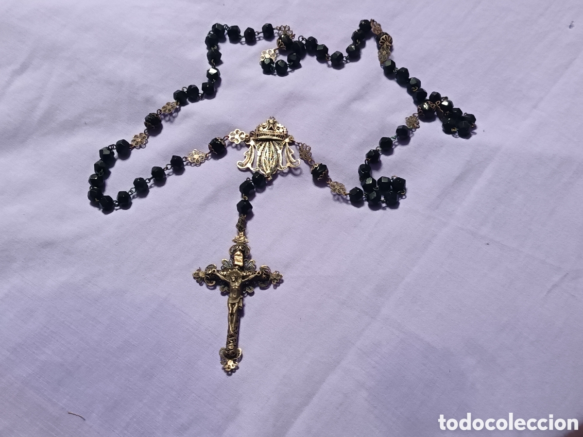 Antiquit&auml;ten: GRAN ROSARIO ANTIGUO FILIGRANA PLATA