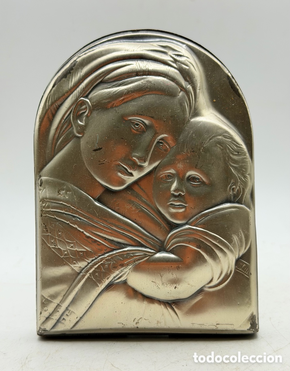 Antiques: Relieve de La Virgen Plateado