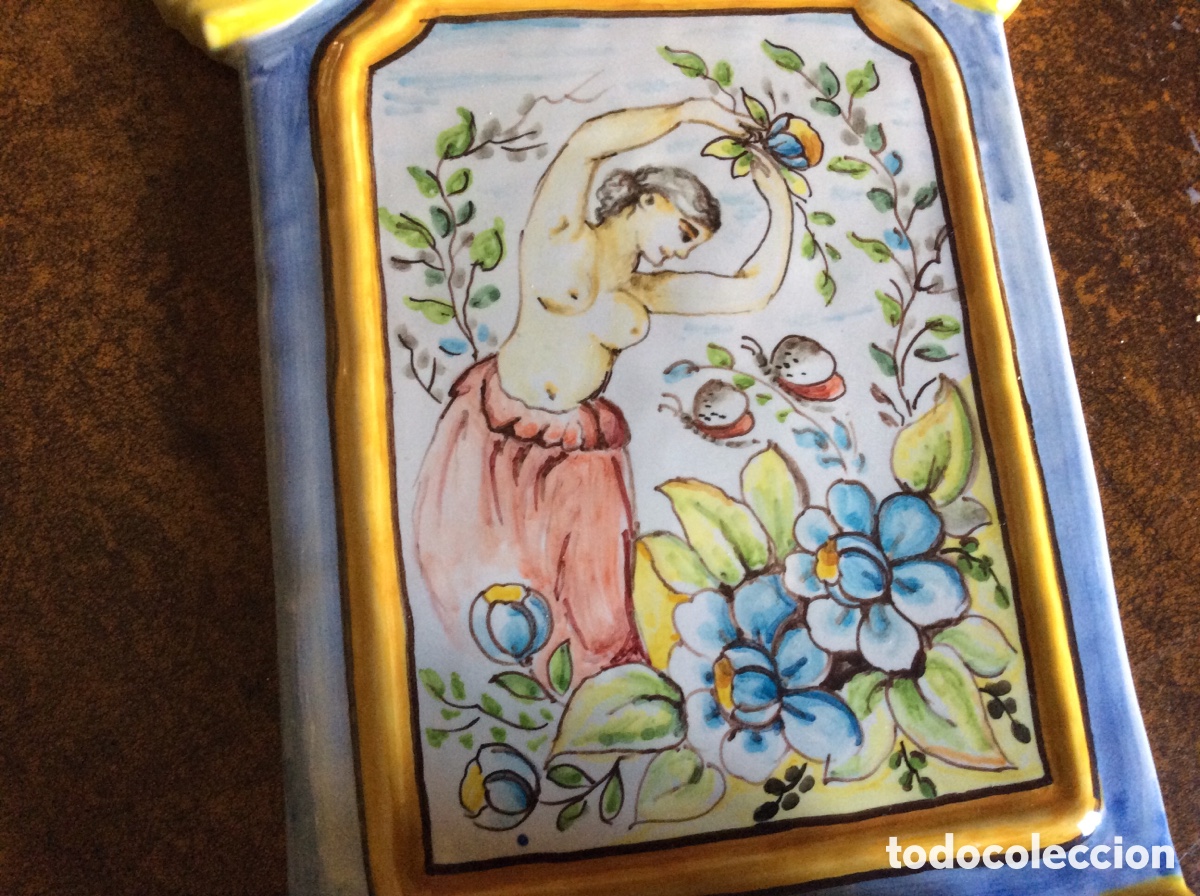 Antig&uuml;edades: Benditero cer&aacute;mica de Talavera - Foto 2
