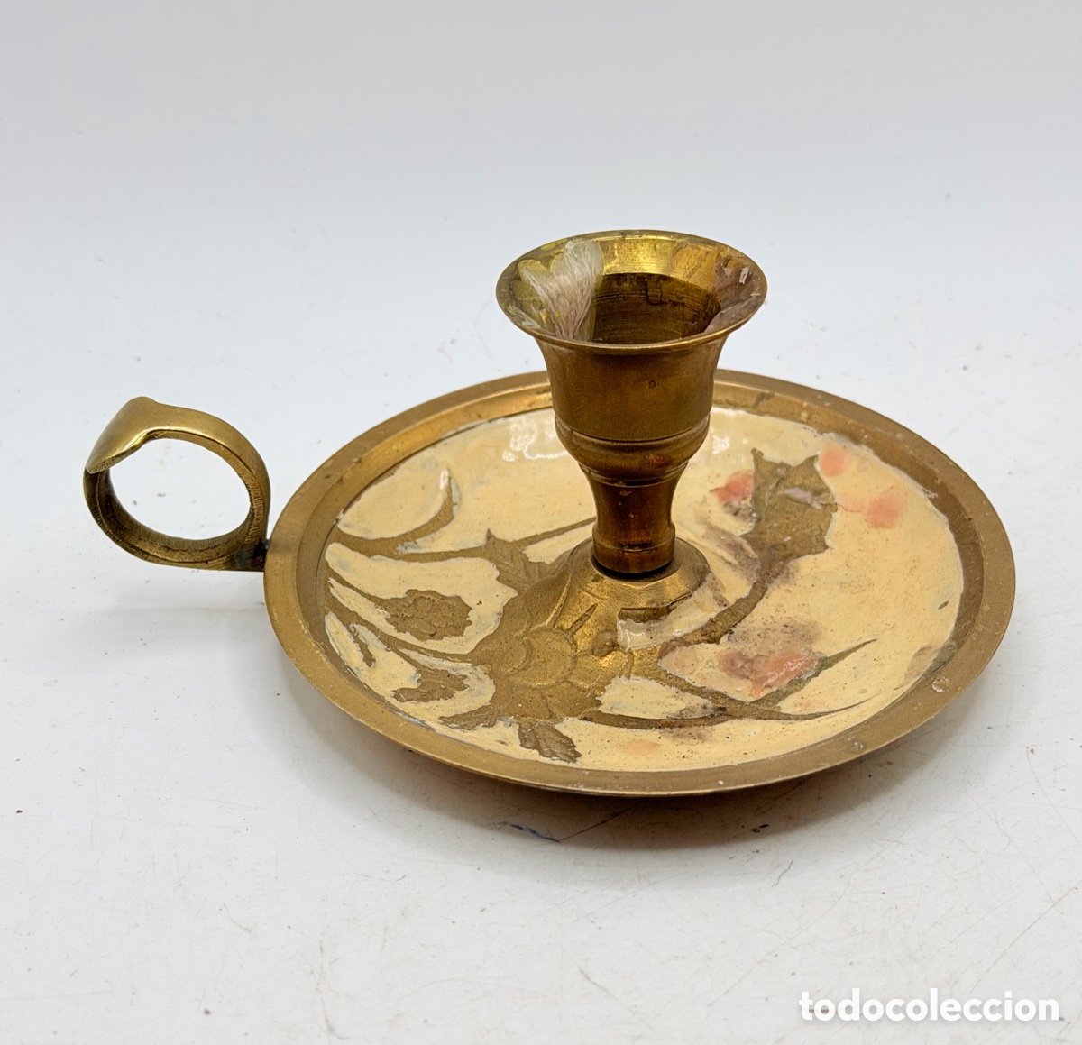 Antiquit&eacute;s: Antigua Candelabro Esmaltado