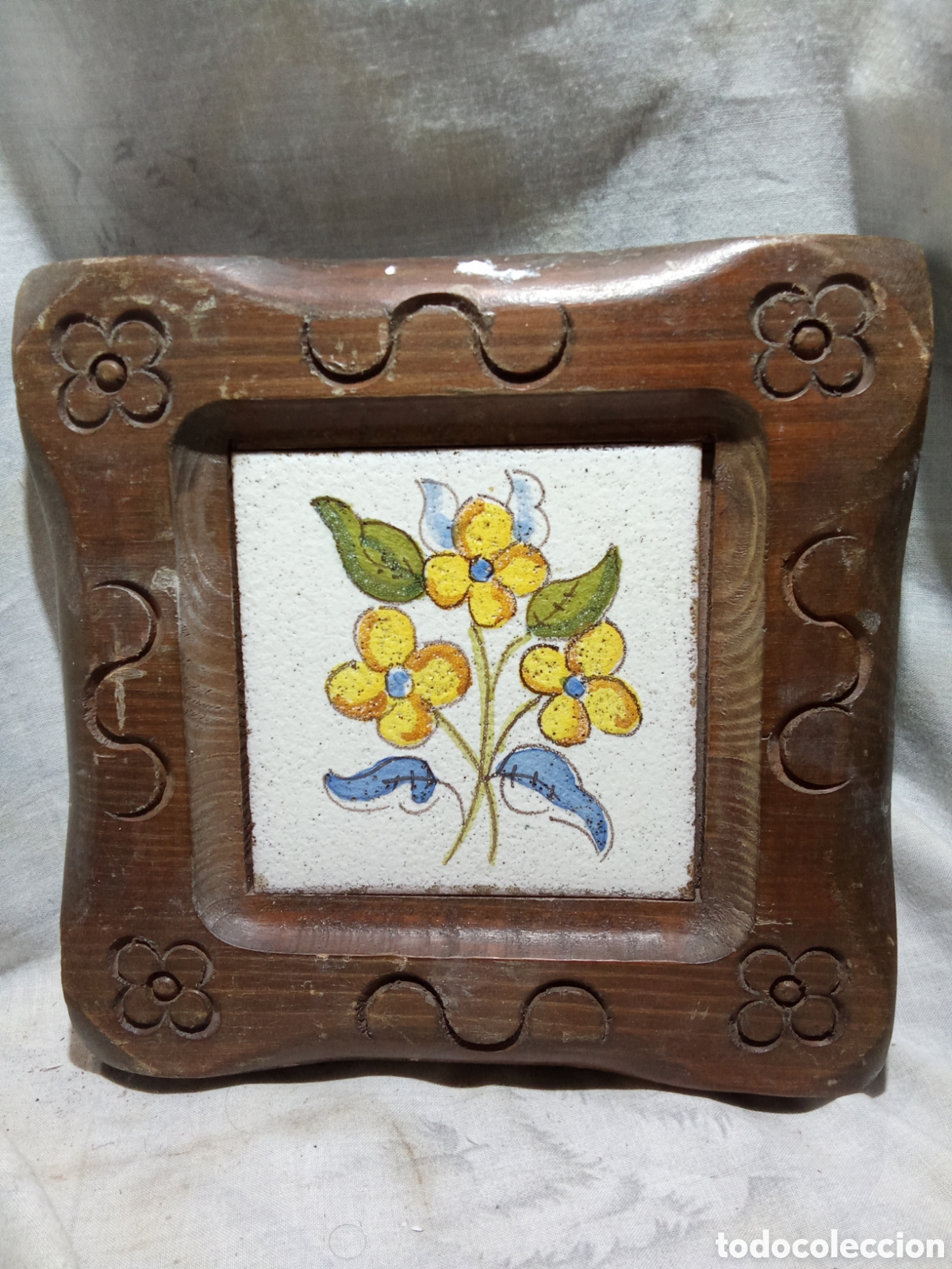 Antiques: ANTIGUO AZULEJO ENMARCADO