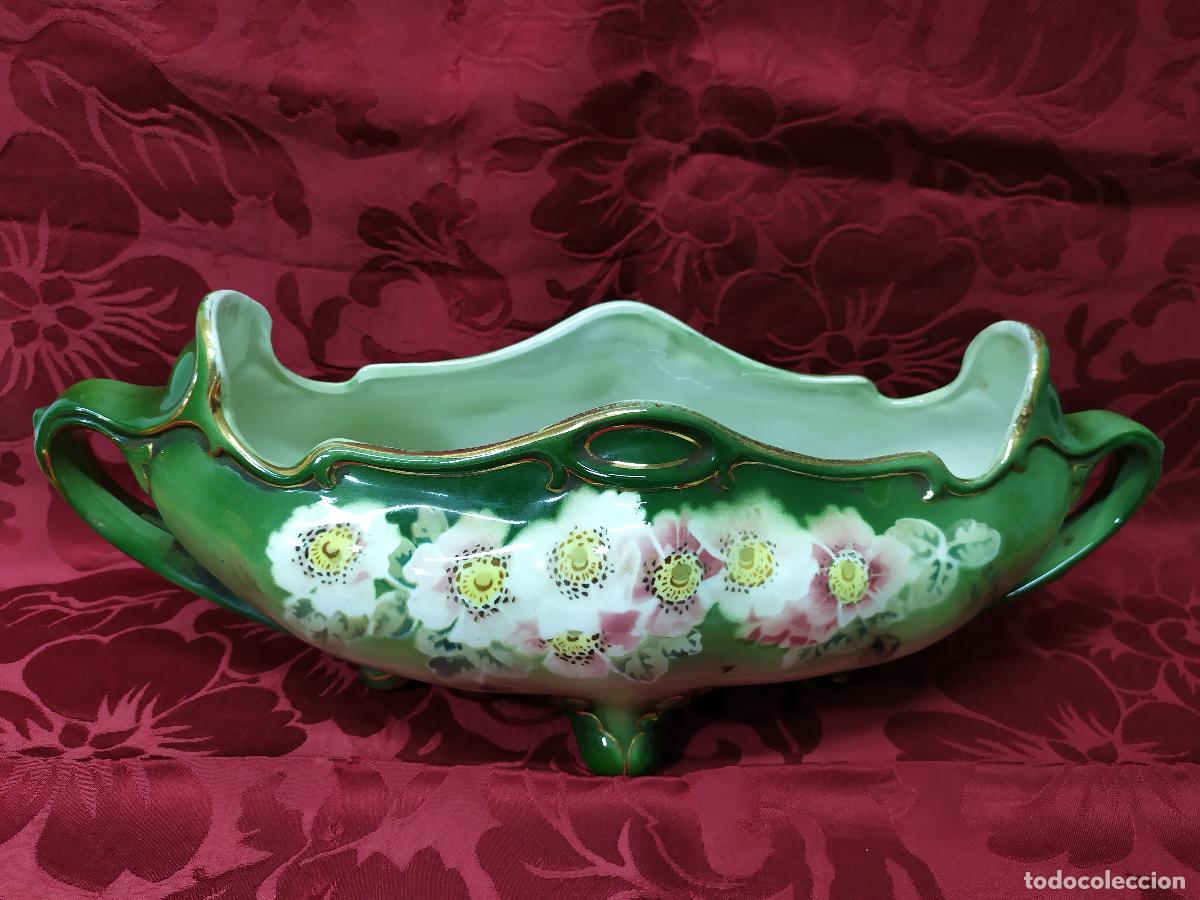 Antig&uuml;edades: CENTRO DE MESA MODERNISTA DE PORCELANA K&G LUNEVILLE