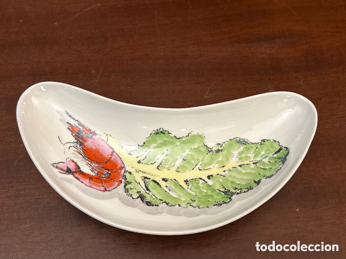 Antig&uuml;edades: BONITA BANDEJA PLATO DE PORCELANA CH HISPANIA MANISES DECORADA A MANO