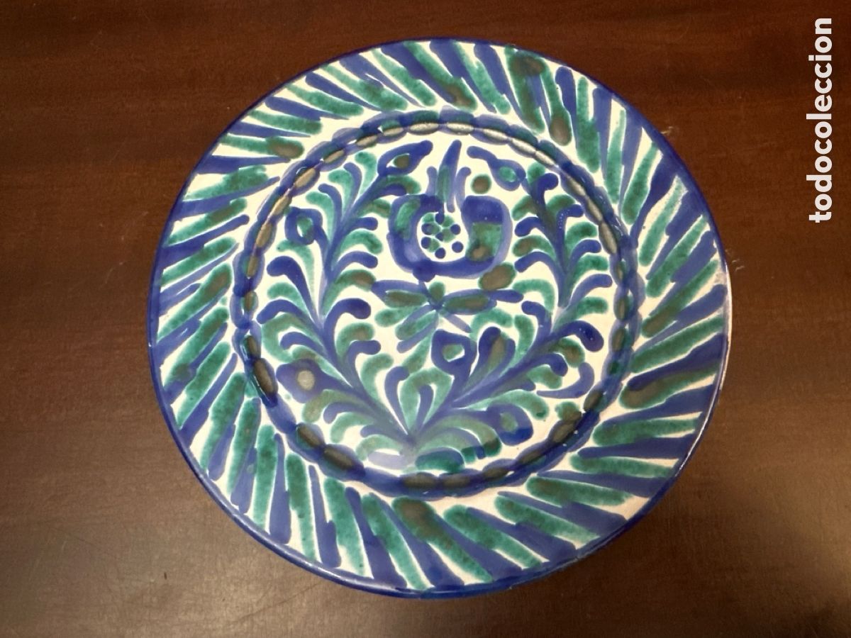 Antig&uuml;edades: ANTIGUO PLATO CER&Aacute;MICA FAJALAUZA GRANADA 19,5 CM DE DI&Aacute;METRO