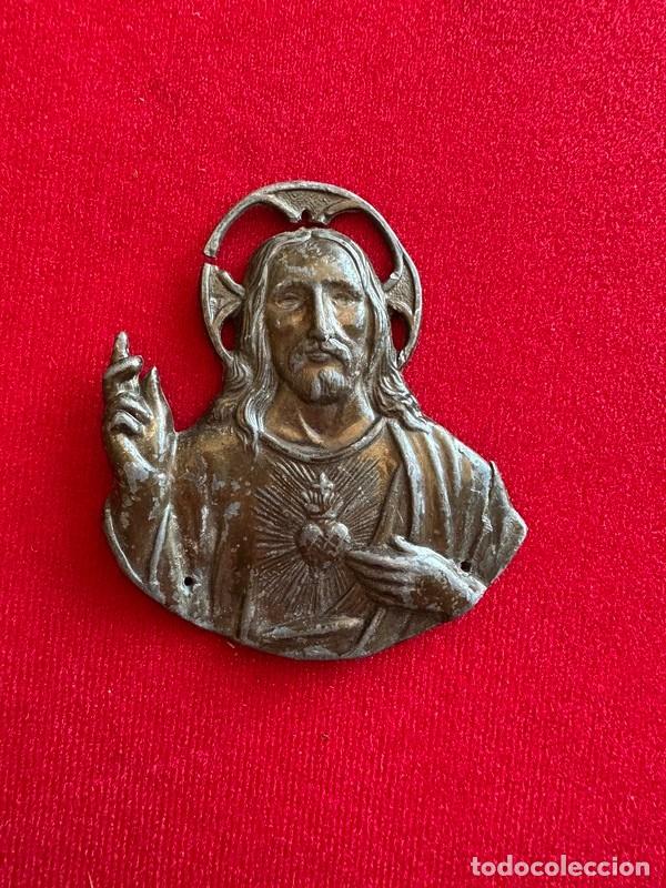 Antig&uuml;edades: SAGRADO CORAZ&Oacute;N DE JES&Uacute;S PARA LA PUERTA - DE METAL