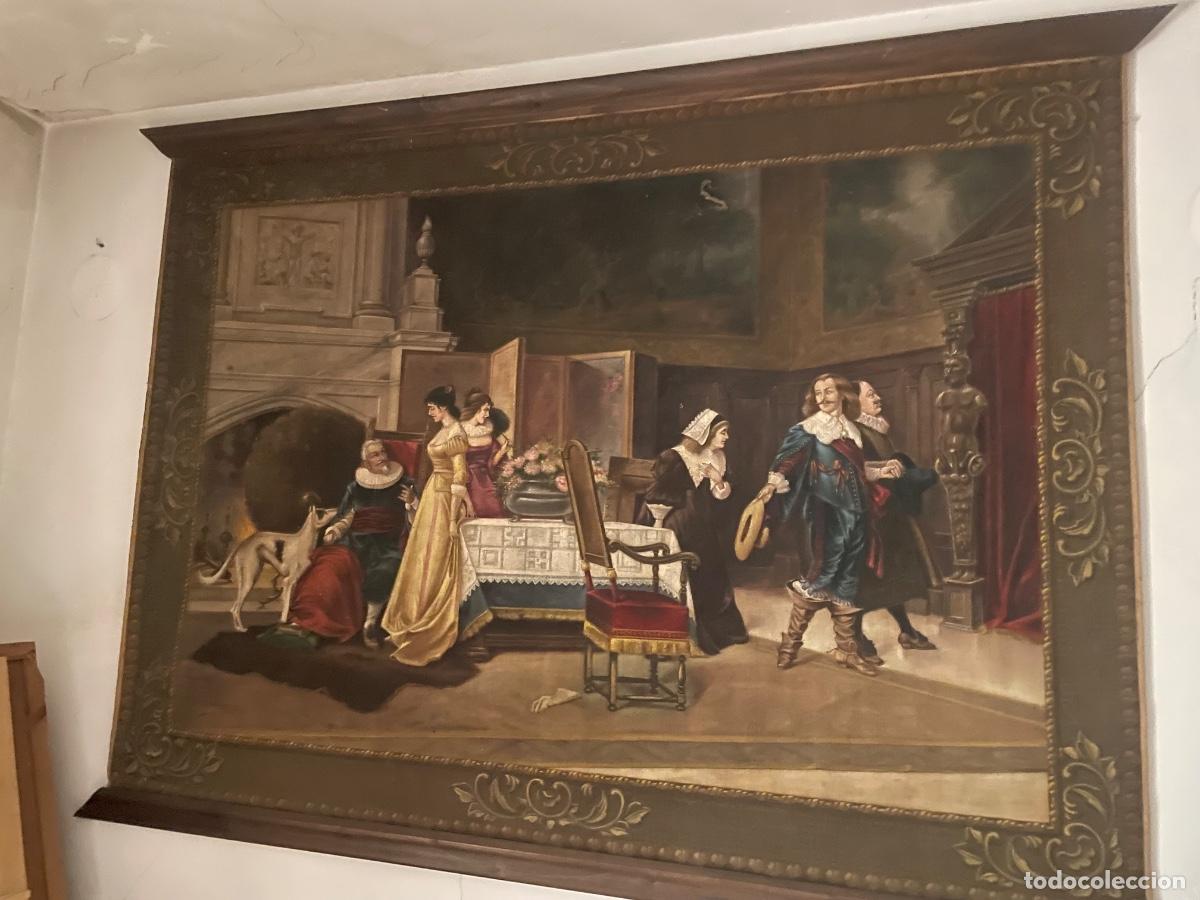 Antig&uuml;edades: Tapiz Antiguo Grandes Dimensiones con Escenas Cl&aacute;sicas y Riqueza de Detalles. Marco de madera infer.