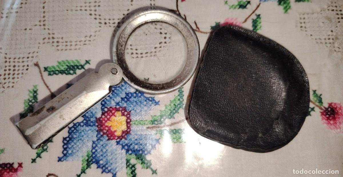 Antiguidades: ANTIGUA LUPA EN ALUMINIO PLEGABLE