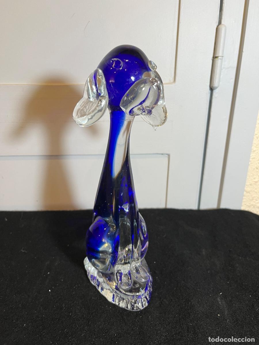 Antiguidades: Perro Cristal Murano Sommerso Azul Cobalto Vintage Escultura Italiana 60s