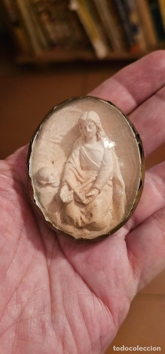 Antig&uuml;edades: Preciosa escultura espuma de mar Virgen con ni&ntilde;o