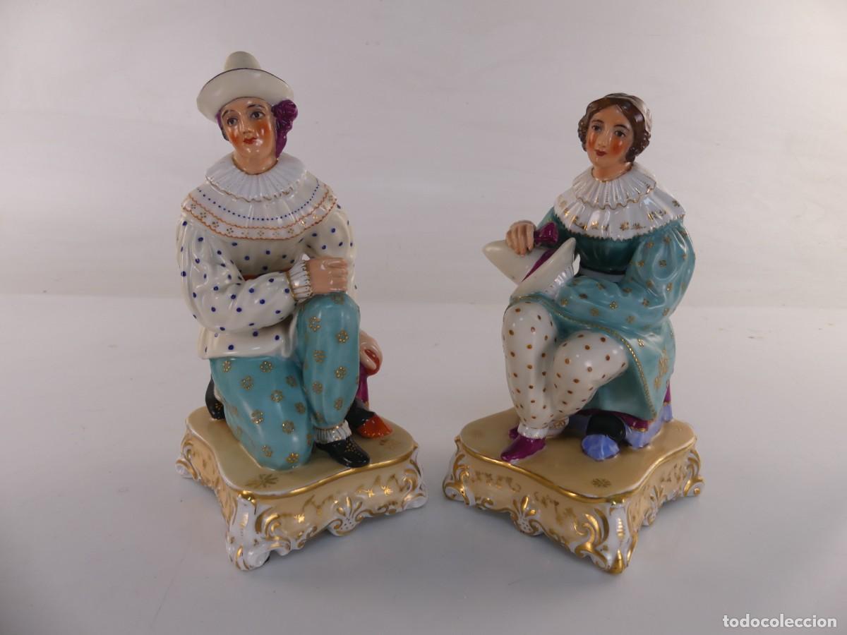 Antiques: PAREJA DE 2 FIGURAS BOTELLAS DE PORCELANA