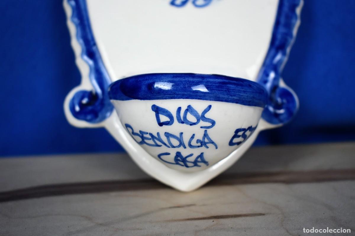 Antig&uuml;edades: Bonita benditera en cer&aacute;mica - Foto 2