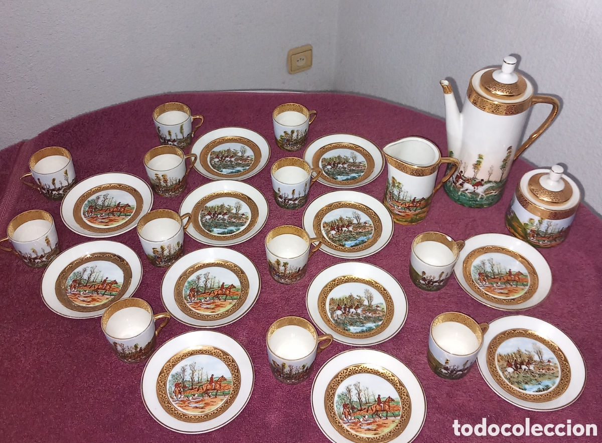 Antiquit&auml;ten: JUEGO DE CAFE LIMOGES/FRANCIA(COMPLETO)29 PIEZAS