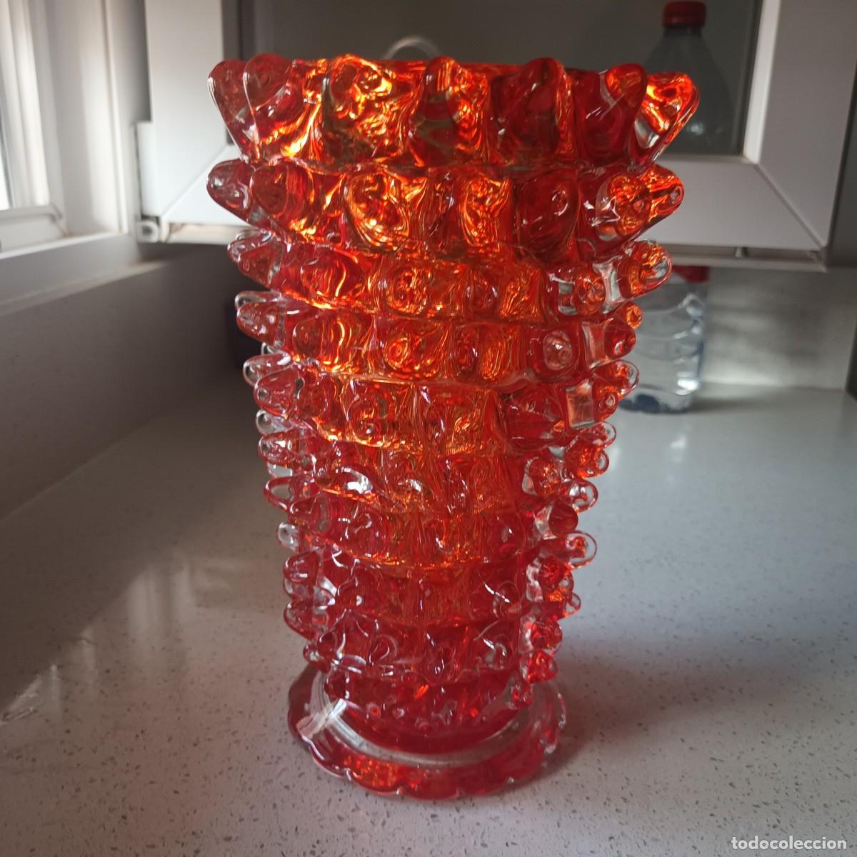 Antig&uuml;edades: Jarr&oacute;n Murano rojo anaranjado Lv - 258