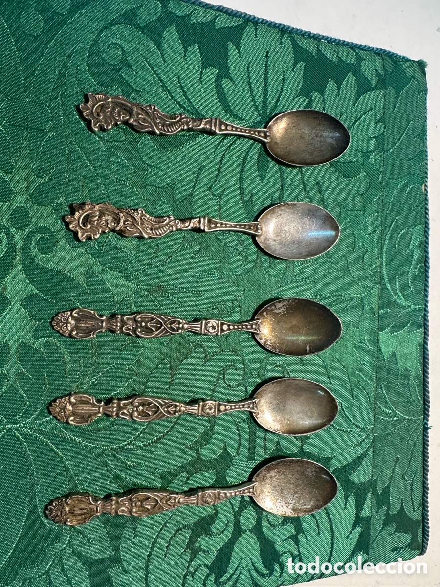 Antig&uuml;edades: LOTE DE CINCO PRECIOSAS CUCHARILLAS DE PLATA ANTIGUAS CON CONTRASTES. PESO APROX 70 GRAMOS.
