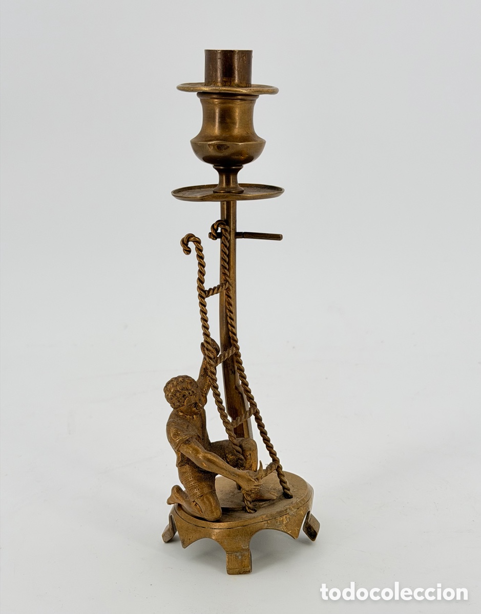 Antiquit&eacute;s: Antiguo Candelabro Escult&oacute;rico Siglo XIX