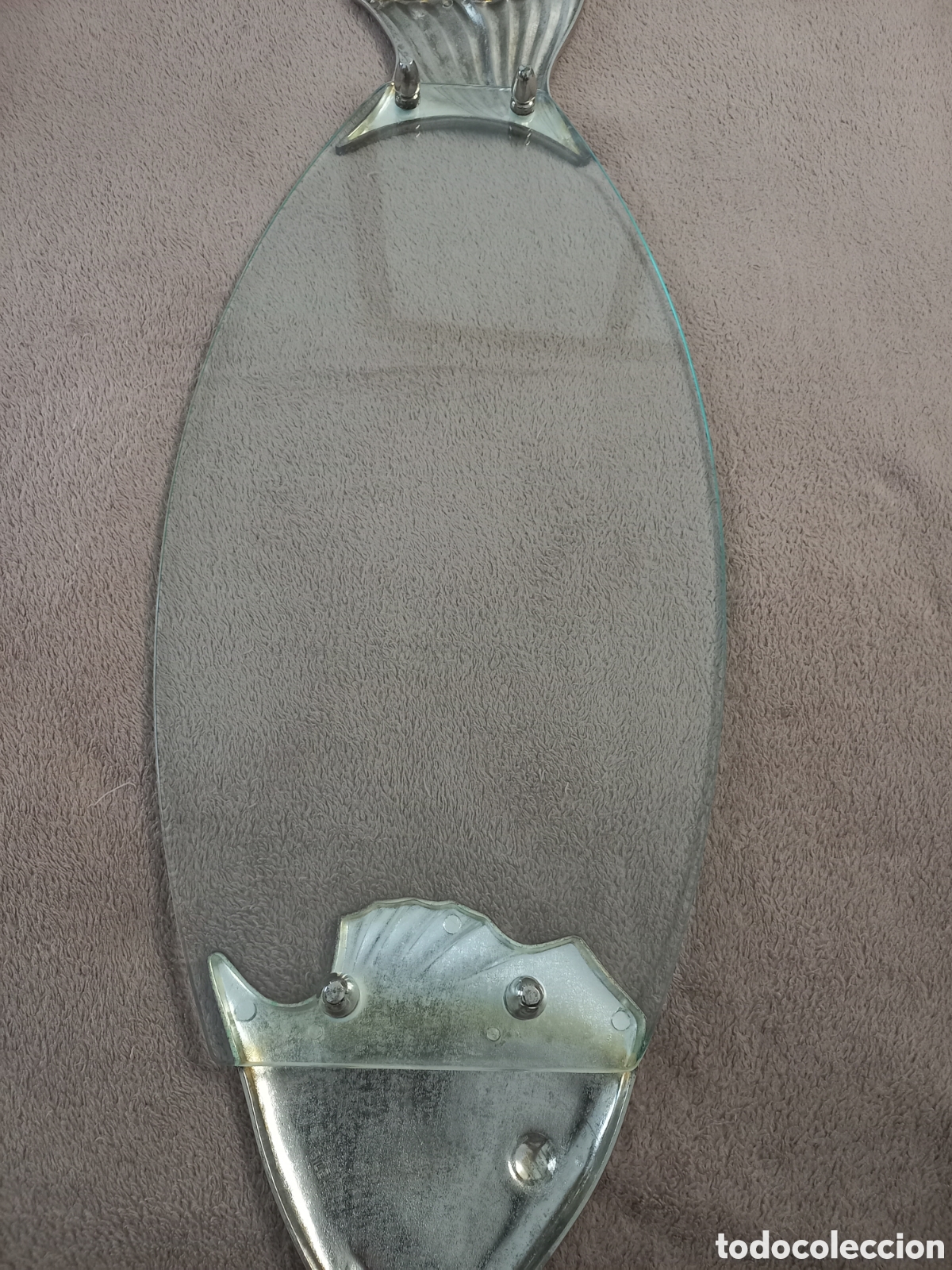 Antig&uuml;edades: Fuente de Cristal para Pescado - SILEA (Francia) - Gran Tama&ntilde;o 60 cm