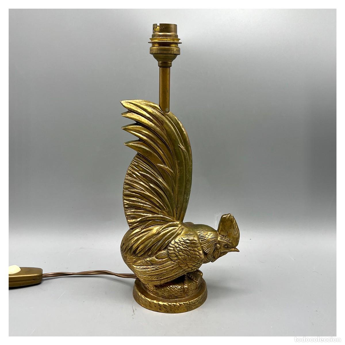 Antig&uuml;edades: LAMPARA BRONCE Coq Antigua al estilo Ren&eacute; LALIQUE Francia Gallo Car Mascot 1135 Figura Ave P&aacute;jaro