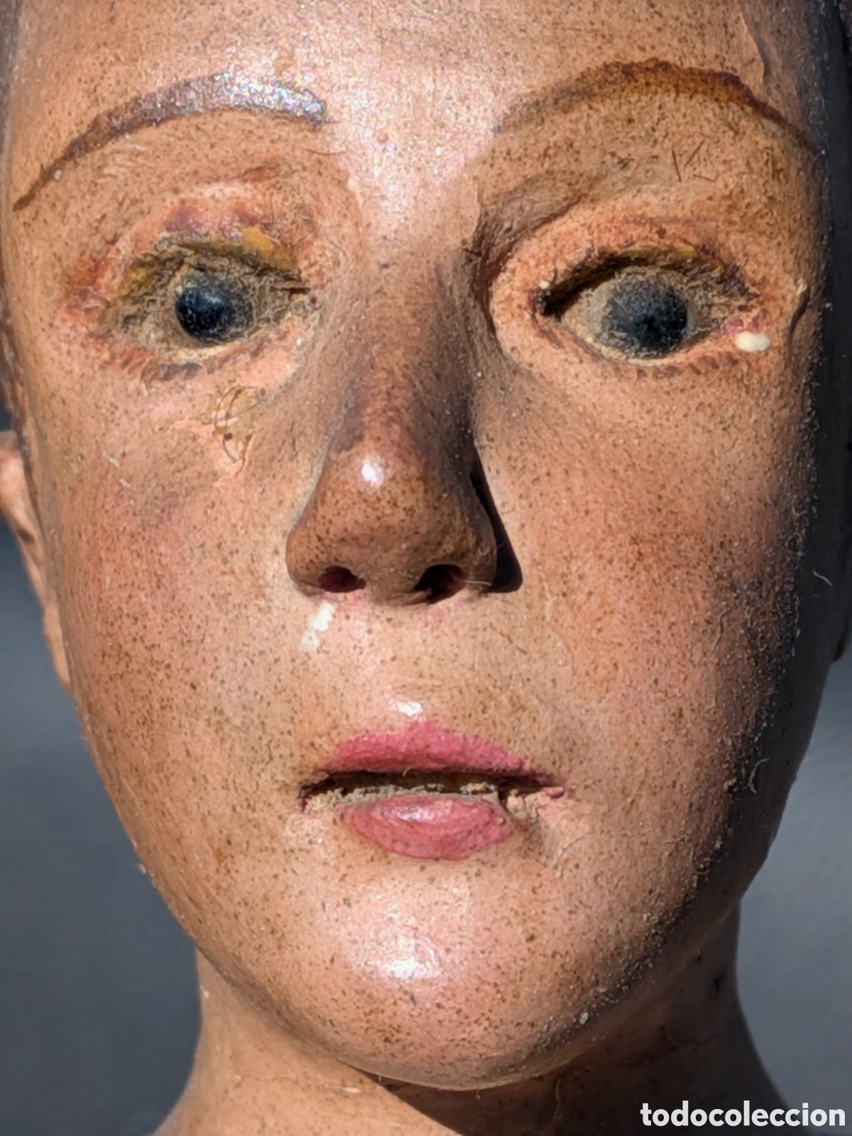 Antig&uuml;edades: Antigua Escultura San Expedito 42cm - Arte Sacro para restaurar