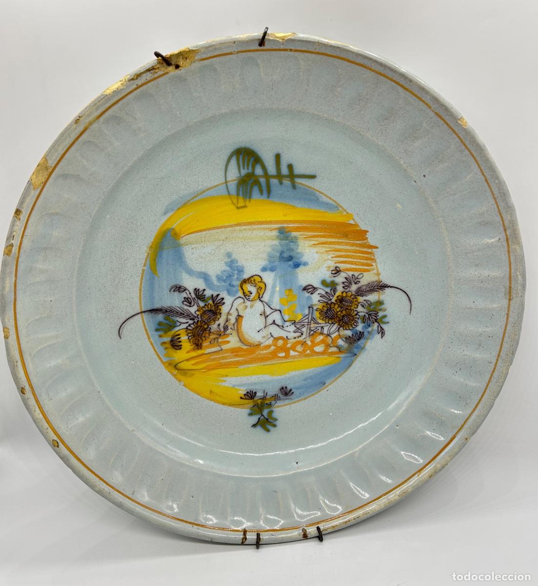 Antig&uuml;edades: MUY RARO ANTIGUO PLATO CERAMICA TRIANA SEVILLA SIGLO XVIII