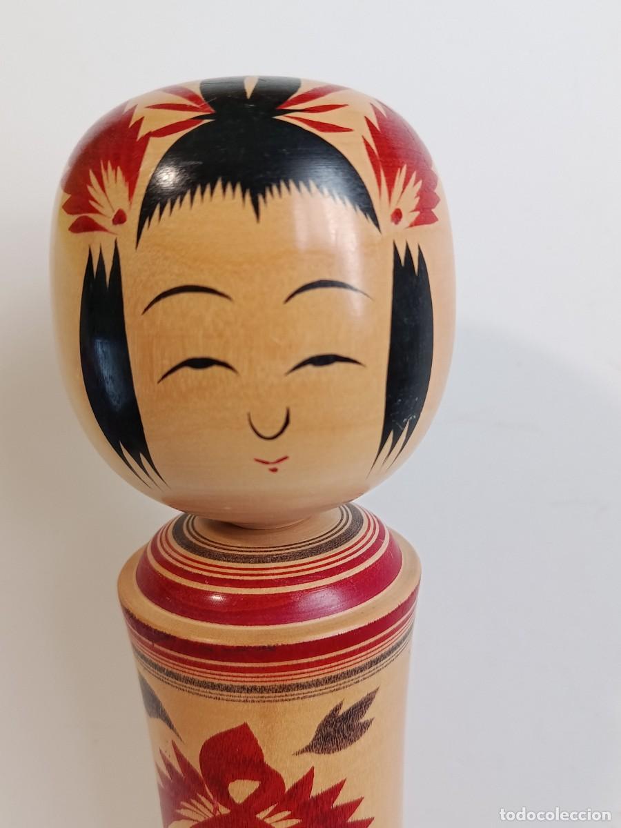 Antig&uuml;edades: MU&Ntilde;ECA JAPONESA DE MADERA.KOKESHI.31 cm