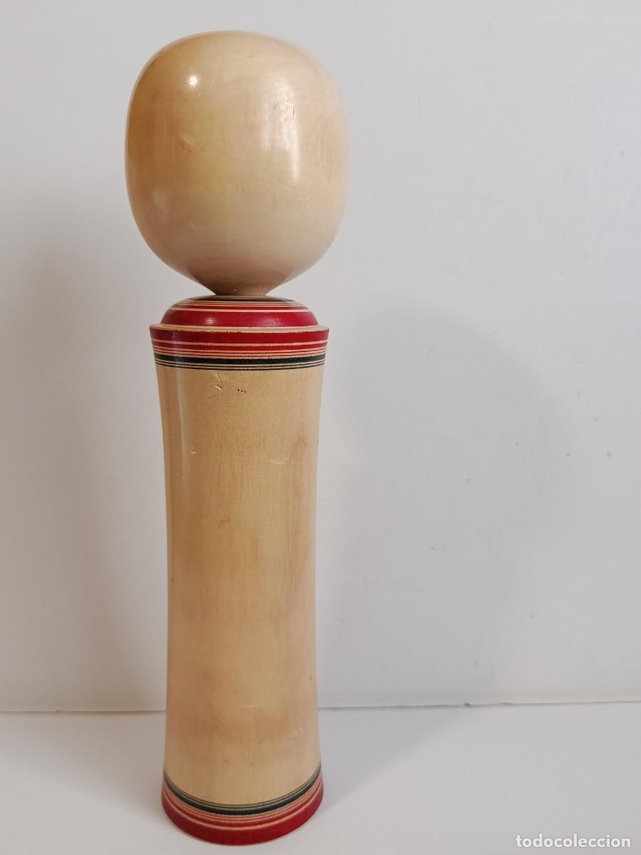 Antig&uuml;edades: MU&Ntilde;ECA JAPONESA DE MADERA.KOKESHI.31 cm - Foto 5