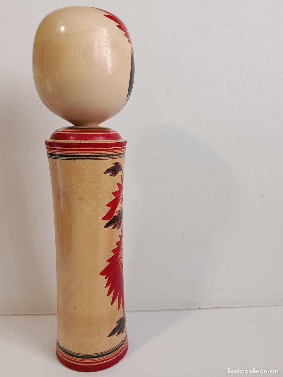 Antig&uuml;edades: MU&Ntilde;ECA JAPONESA DE MADERA.KOKESHI.31 cm - Foto 6