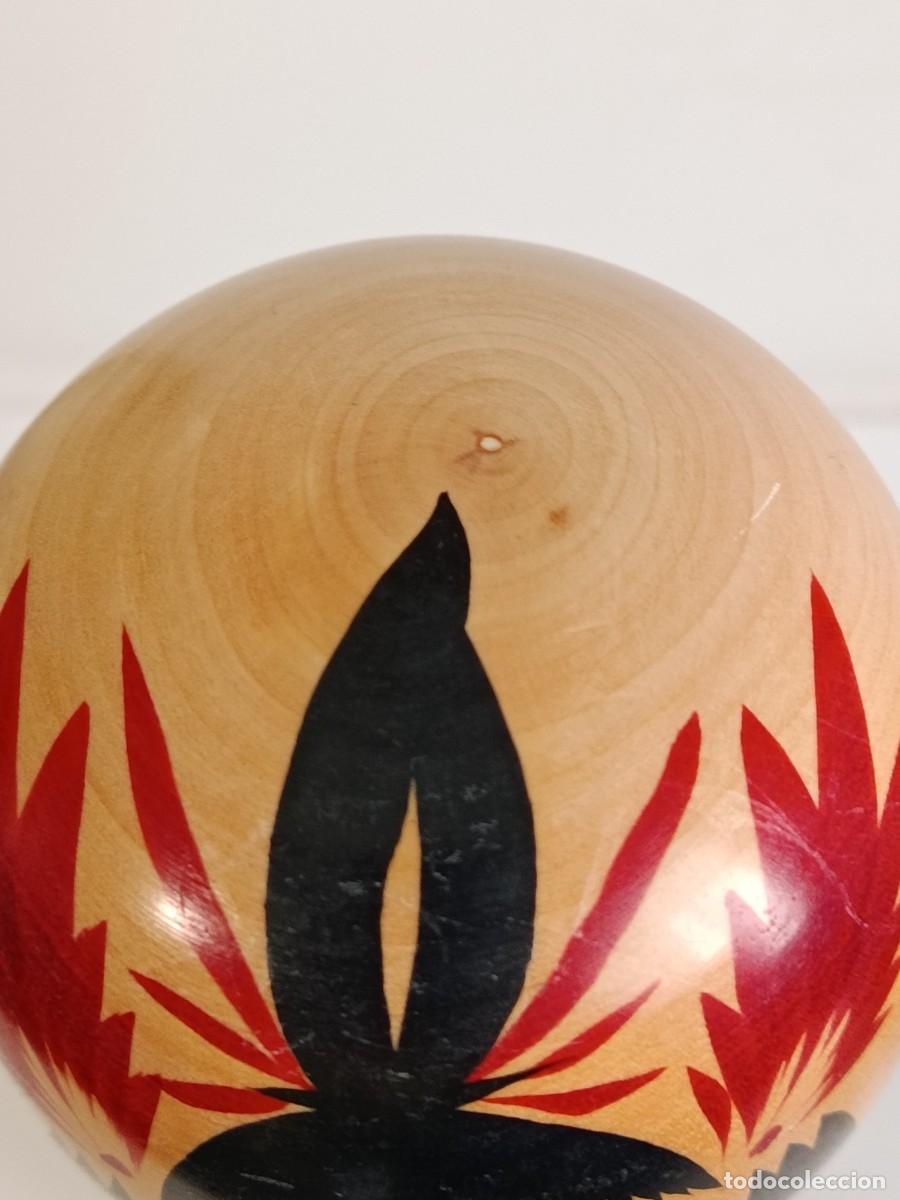 Antig&uuml;edades: MU&Ntilde;ECA JAPONESA DE MADERA.KOKESHI.31 cm - Foto 9