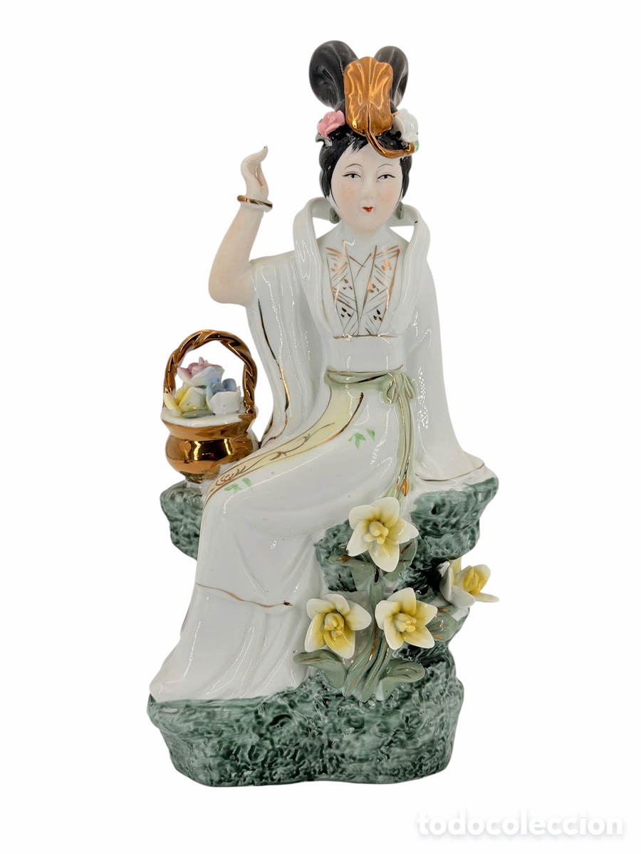 Antiquit&auml;ten: Antigua Figura de Geisha de Cer&aacute;mica