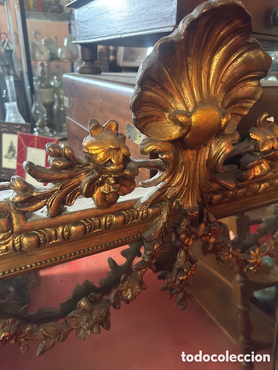 Antig&uuml;edades: Espejo antiguo dorado - Foto 2